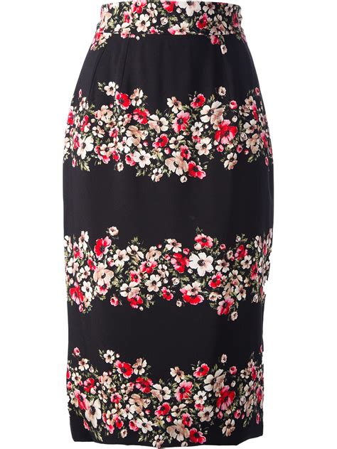 dolce gabbana black skirt|dolce and gabbana floral skirt.